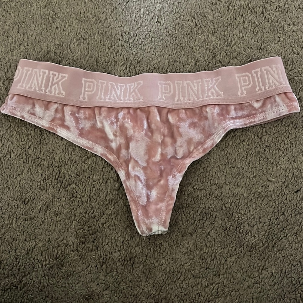 VSPink velvet pink thong